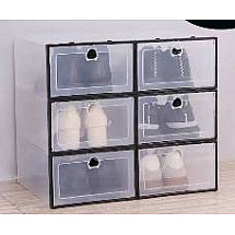 Shoe box organiser with flap cabinet