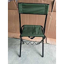 Fishing chair backrest with rod holder