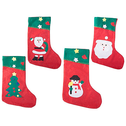 Liela Ziemassvētku zeķe dāvanām un saldumiem, 40 cm, sarkana