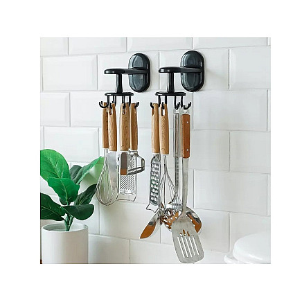 Kitchen hanger rotary utensil holder hook