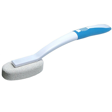 Pumice brush for bathroom cleaning