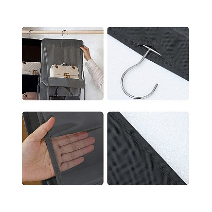 Piekaramais organaizers rokassomiņām skapim, melns