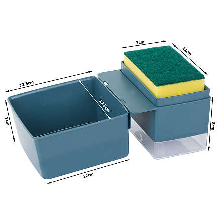 Dish liquid dispenser sponge container drainer