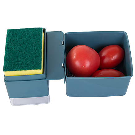 Dish liquid dispenser sponge container drainer