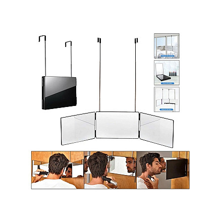 3-part folding wall-mounted cosmetic mirror - 5907451336281 3-part folding wall-mounted cosmetic mirror