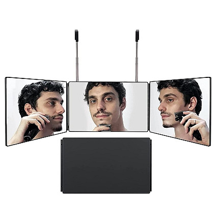 3-part folding wall-mounted cosmetic mirror - 5907451336281 3-part folding wall-mounted cosmetic mirror