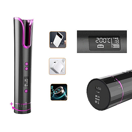 Automatic lcd rotary hair curler