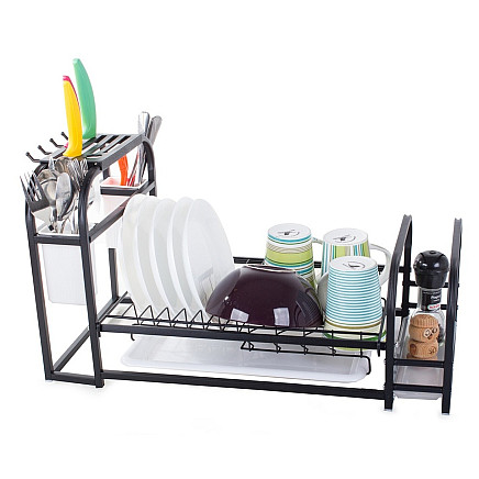 Dish drying rack with tray stand loft