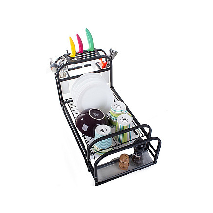 Dish drying rack with tray stand loft