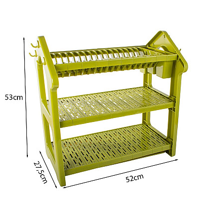 Dish drying rack drainer 3 tiers large