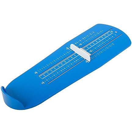 Pēdu mērītājs apavu izmēra noteikšanai pieaugušajiem un bērniem, zils