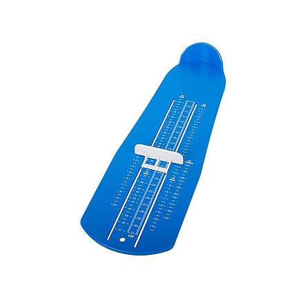 Pēdu mērītājs apavu izmēra noteikšanai pieaugušajiem un bērniem, zils