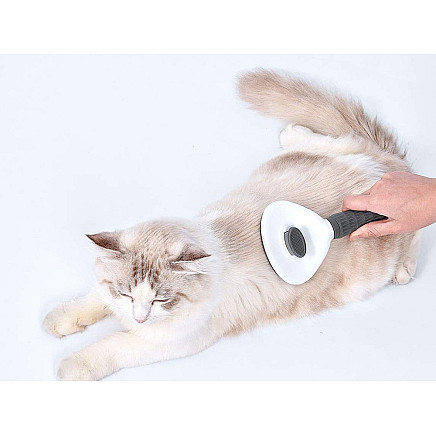 Self-cleaning hair brush for dogs cats