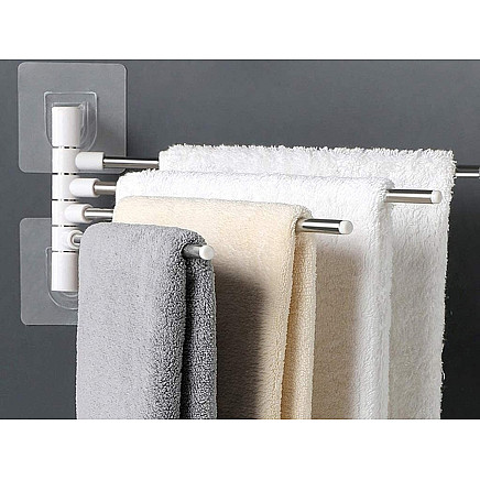 Bathroom towel rail swivel handle hook