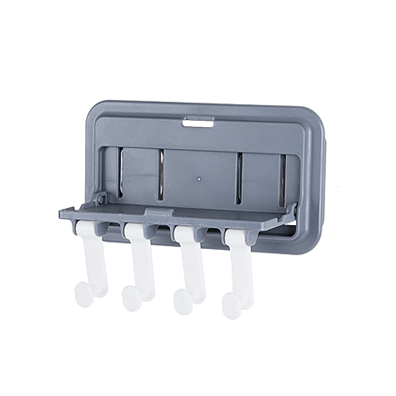 Daudzfunkcionāls sienas organizators ar salokāmu plauktu un 4 āķiem