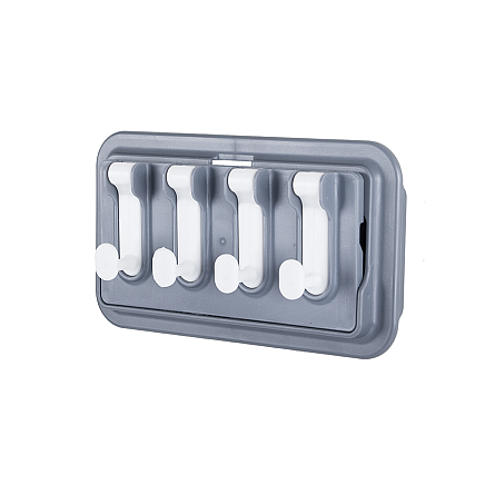 Daudzfunkcionāls sienas organizators ar salokāmu plauktu un 4 āķiem