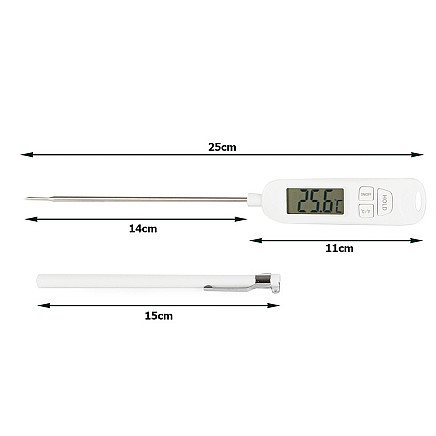 Lcd digital kitchen thermometer wine meat probe