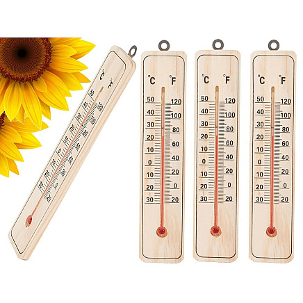 Domestic wood indoor outdoor thermometer