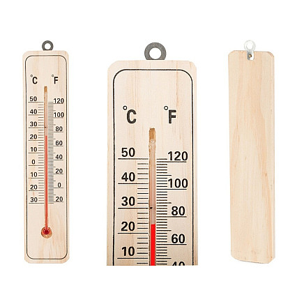 Domestic wood indoor outdoor thermometer