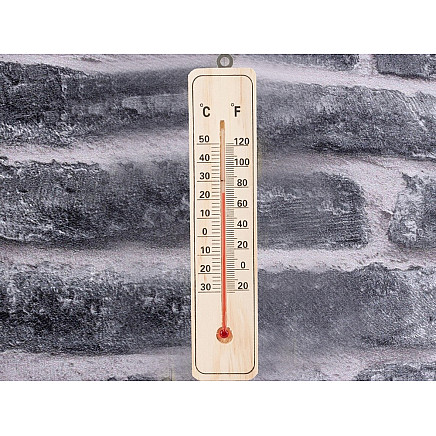 Domestic wood indoor outdoor thermometer