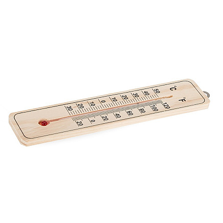 Domestic wood indoor outdoor thermometer