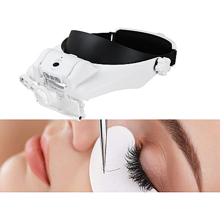 Galvas lupa ar 3 LED apgaismojumu, palielinājums 1.5x-11.5x