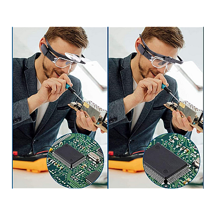 Galvas lampa ar palielināmo stiklu un LED, 1.5x - 4.5x