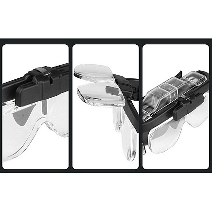 Galvas lampa ar palielināmo stiklu un LED, 1.5x - 4.5x