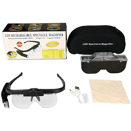 Galvas lampa ar palielināmo stiklu un LED, 1.5x - 4.5x