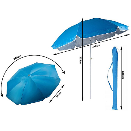 Large uv breakable garden pool parasol 210cm