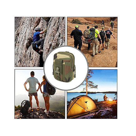 Taktiskā militārā jostas soma ar molle sistēmu, zaļš kamuflāža