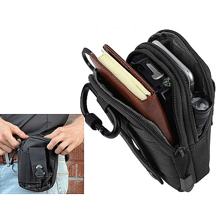 Militārā taktiskā molle josta soma Melna