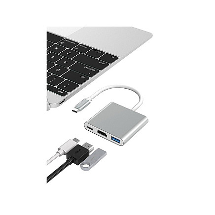 Adapter 3in1 hub usb-c usb 3.0 hdmi 4k