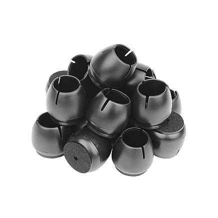 Chair leg caps felt 12-16mm black 16pcs
