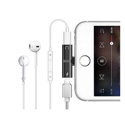 Lightning adapteris iPad un iPhone 2-vienā, melns