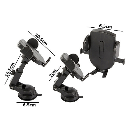Car holder for telephone, windscreen, cockpit, strong