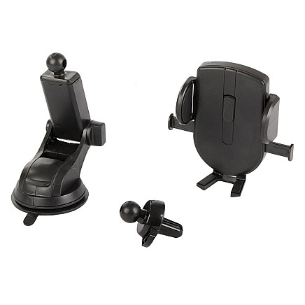 Car holder for telephone, windscreen, cockpit, strong