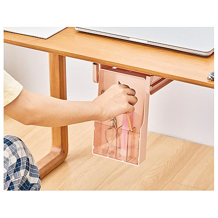 Under-table drawer desk shelf pull-out container