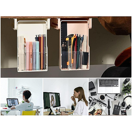 Under-table drawer desk shelf pull-out container