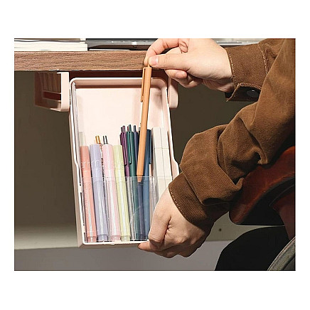 Under-table drawer desk shelf pull-out container