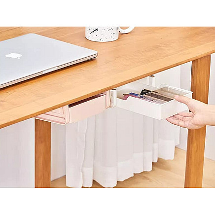 Under-table drawer desk shelf pull-out container