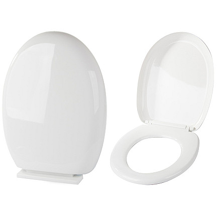 Universāls lēni aizverams tualetes sēdeklis, balts