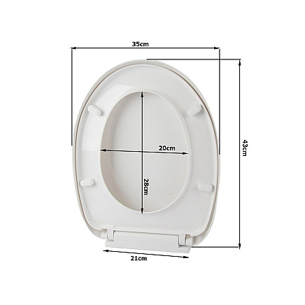 Universāls lēni aizverams tualetes sēdeklis, balts
