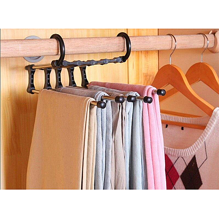 5-pair pull-out wardrobe trouser rack