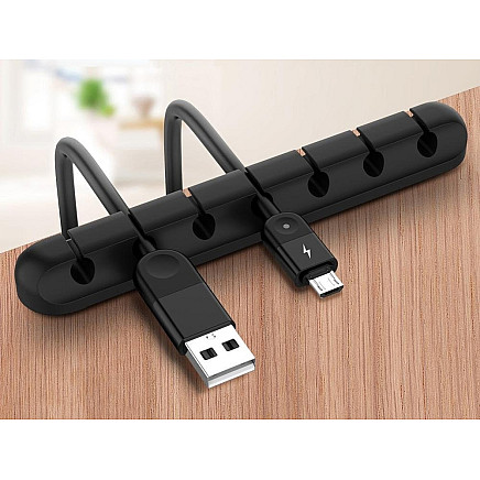 Desk cable organiser adhesive holder