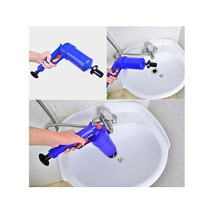 Cauruļu tīrīšanas pistole ar 4 uzgaļiem, zila