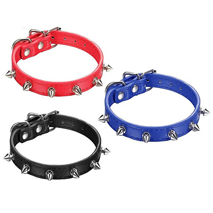 Studded dog collar eco leather adjustable m