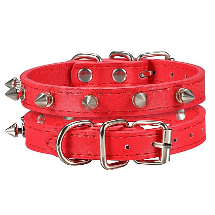 Studded dog collar eco leather adjustable m