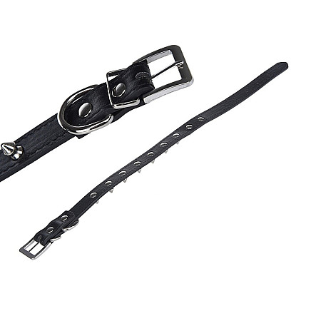 Studded dog collar eco leather adjustable m