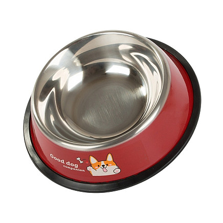 Metal non-slip dog bowl lettering 1l